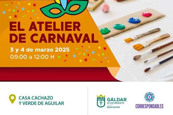 Gáldar Educa organiza ‘El Atelier en Carnaval’, dos jornadas de actividades en torno al arte en la Casa Cachazo y Verde de Aguilar